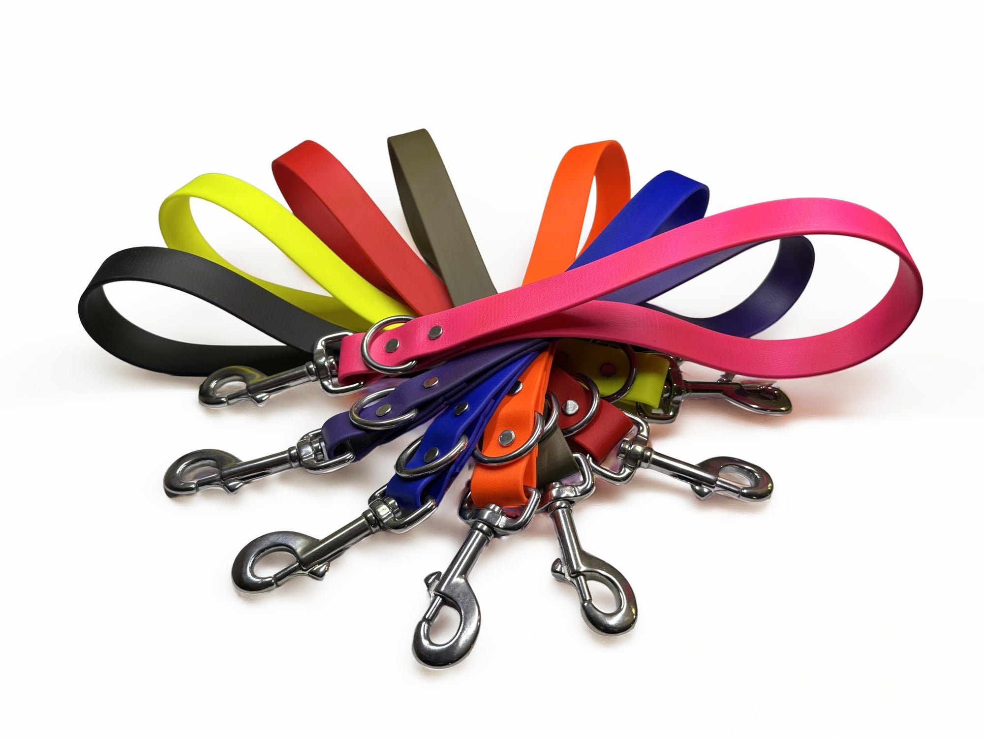 Odyssey Leash Co. BioThane® Traffic Lead 14in Long, 1,000lb Strength, Stainless Steel Hardware, Hand Assembled in The US, 8 Colors