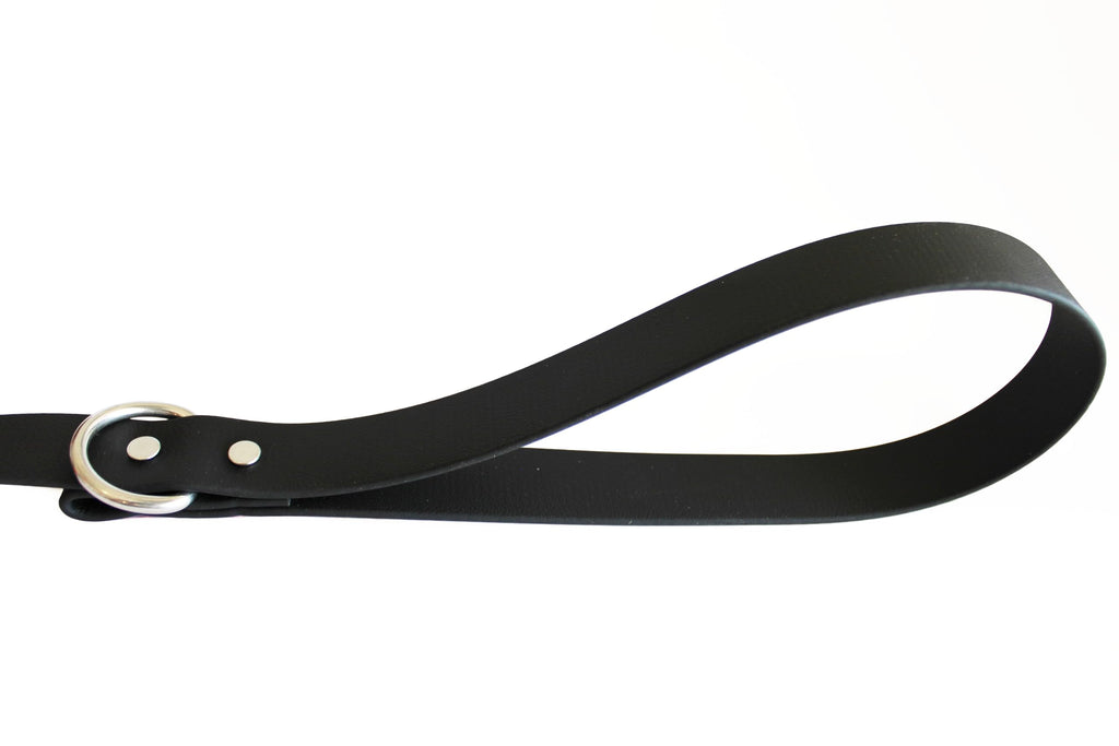 Odyssey Leash Co. BioThane® Dog Leash 5ft, 1in Wide, Waterproof, 1,000lb Strength, Stainless Steel Hardware, Hand Assembled in The US, Black