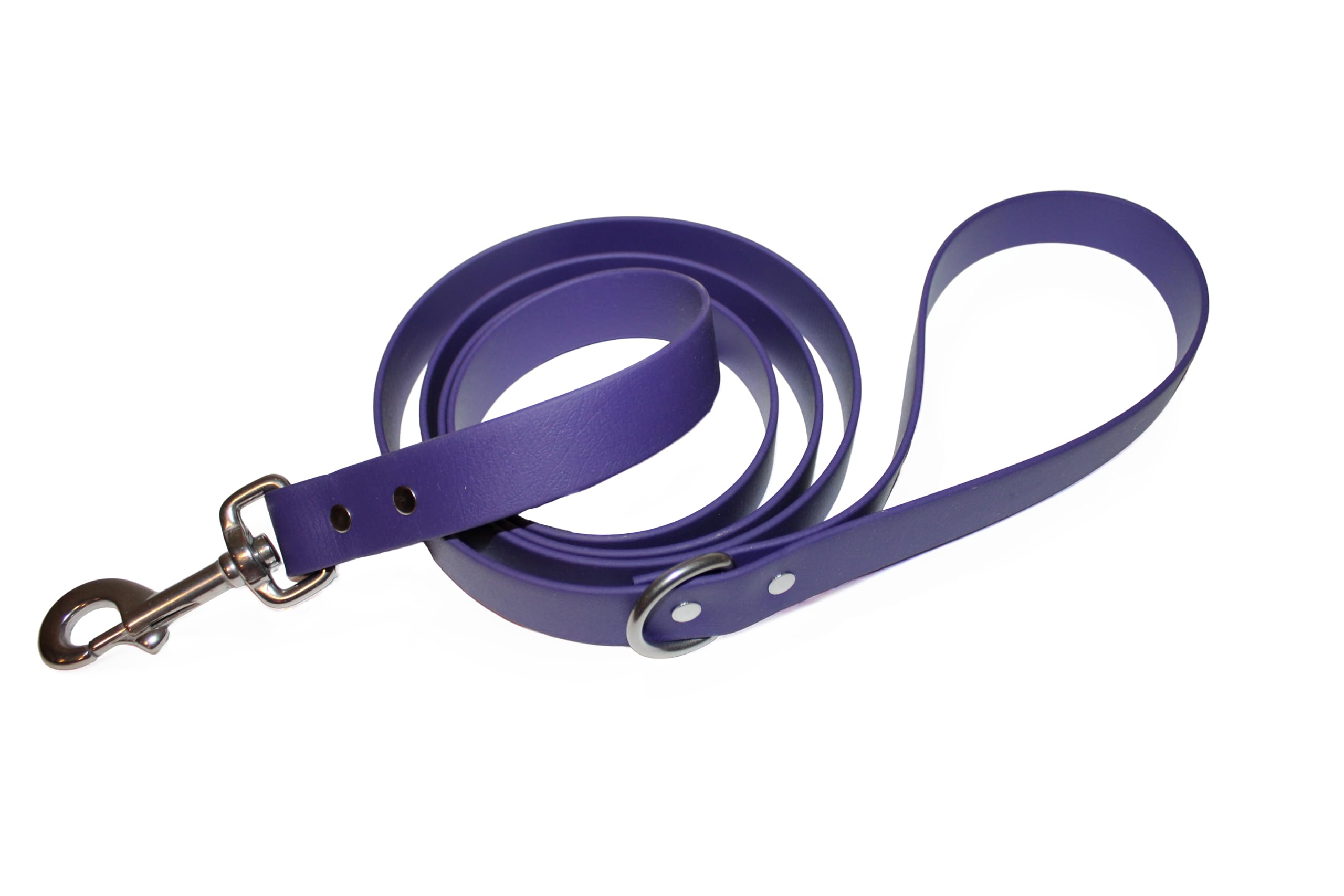 Odyssey Leash Co. Leash 6ft, 1in Wide BioThane®, Waterproof, 1,000lb Strength, Stainless Steel Hardware, Hand Assembled in The US (8 Colors)