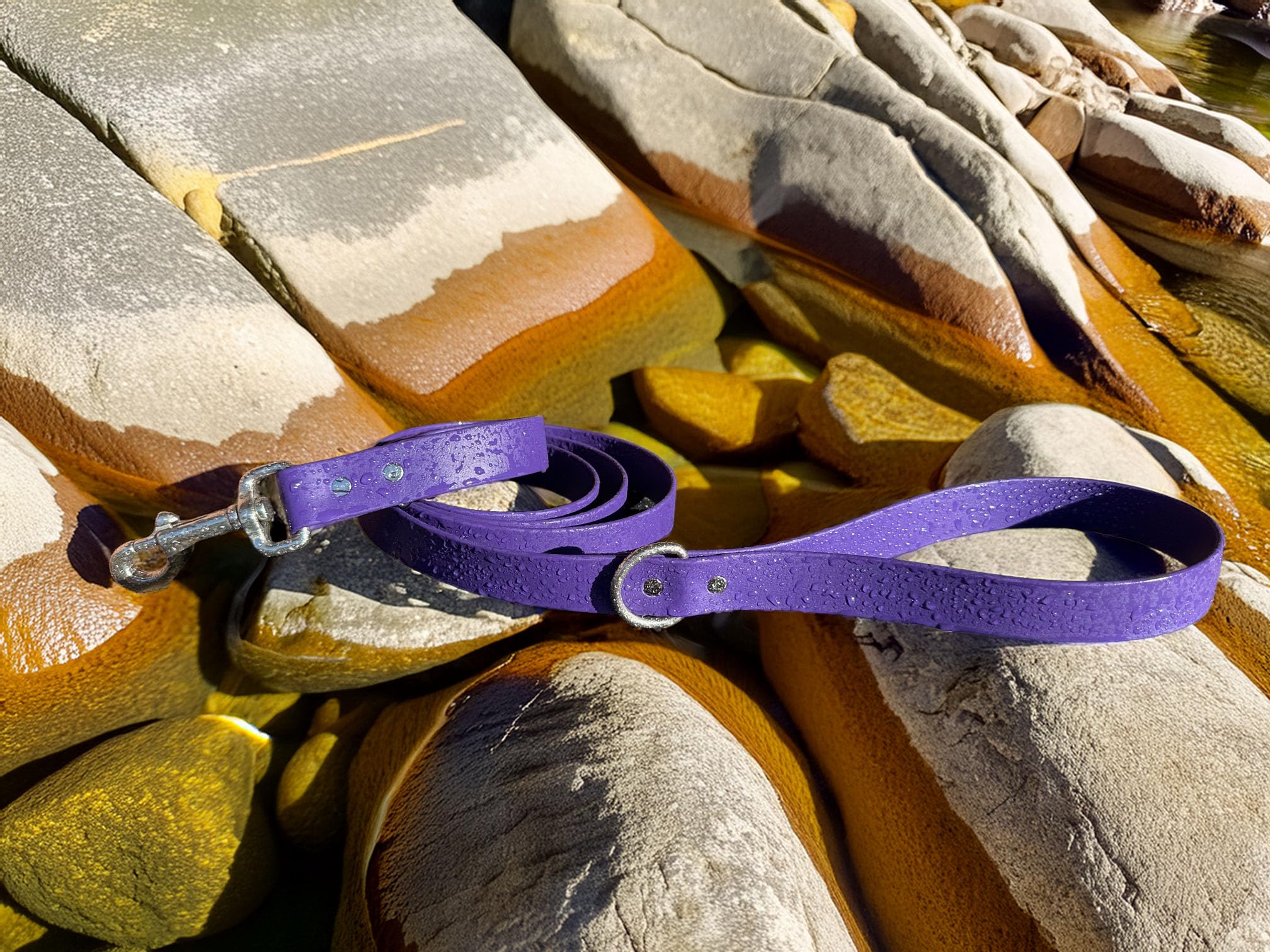 Odyssey Leash Co. Leash 6ft, 1in Wide BioThane®, Waterproof, 1,000lb Strength, Stainless Steel Hardware, Hand Assembled in The US (8 Colors)